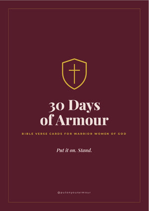 30 Days of Armour printable Bible verse cards cover